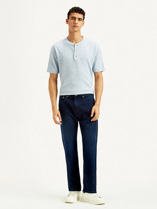 LEVIS Men's 505 Indigo Straight Fit Mid Rise Jeans