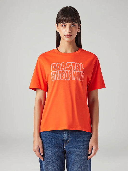 LEVIS Women's Typography Printed Relaxed Fit T-Shirt