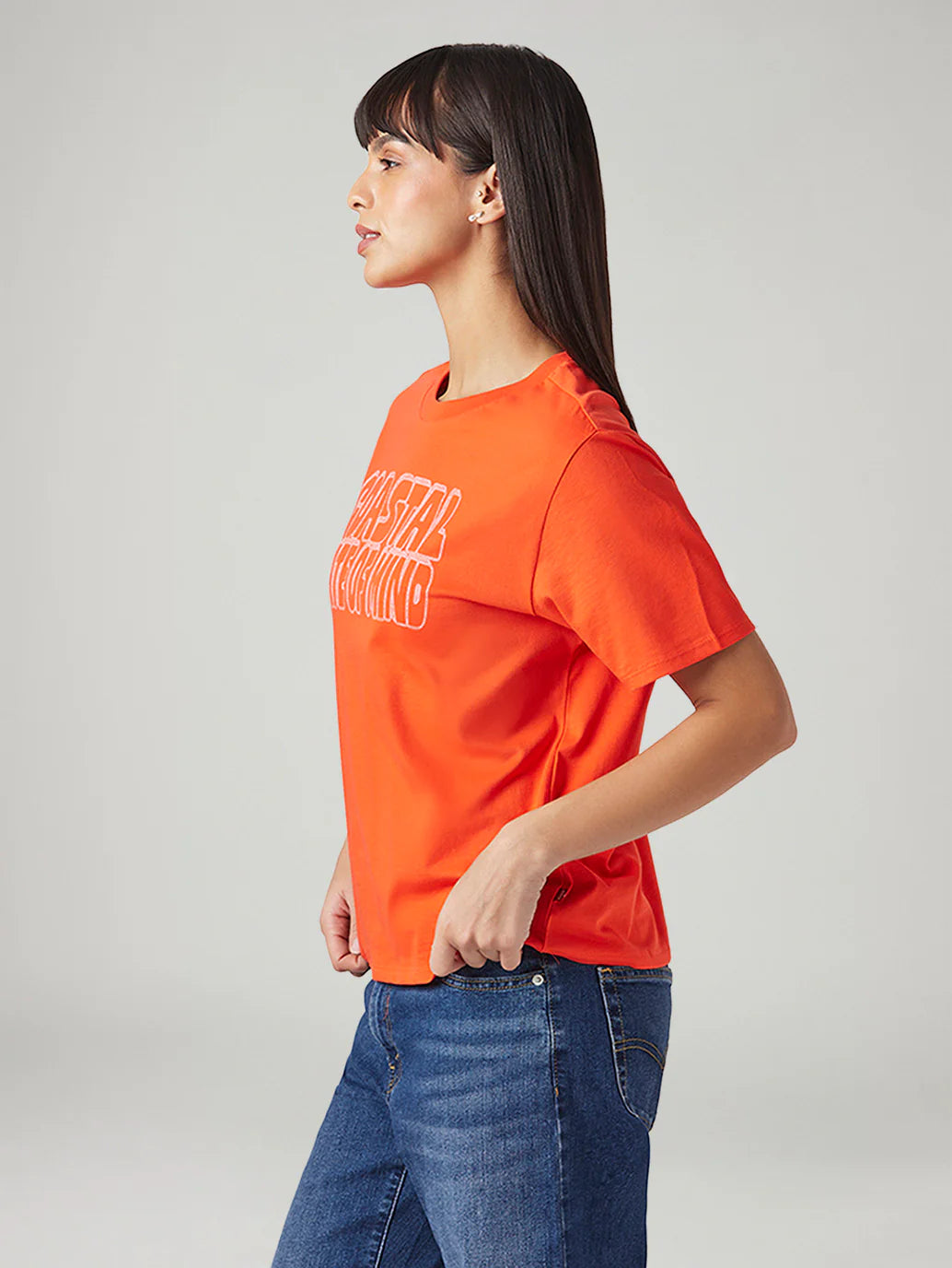 LEVIS Women's Typography Printed Relaxed Fit T-Shirt