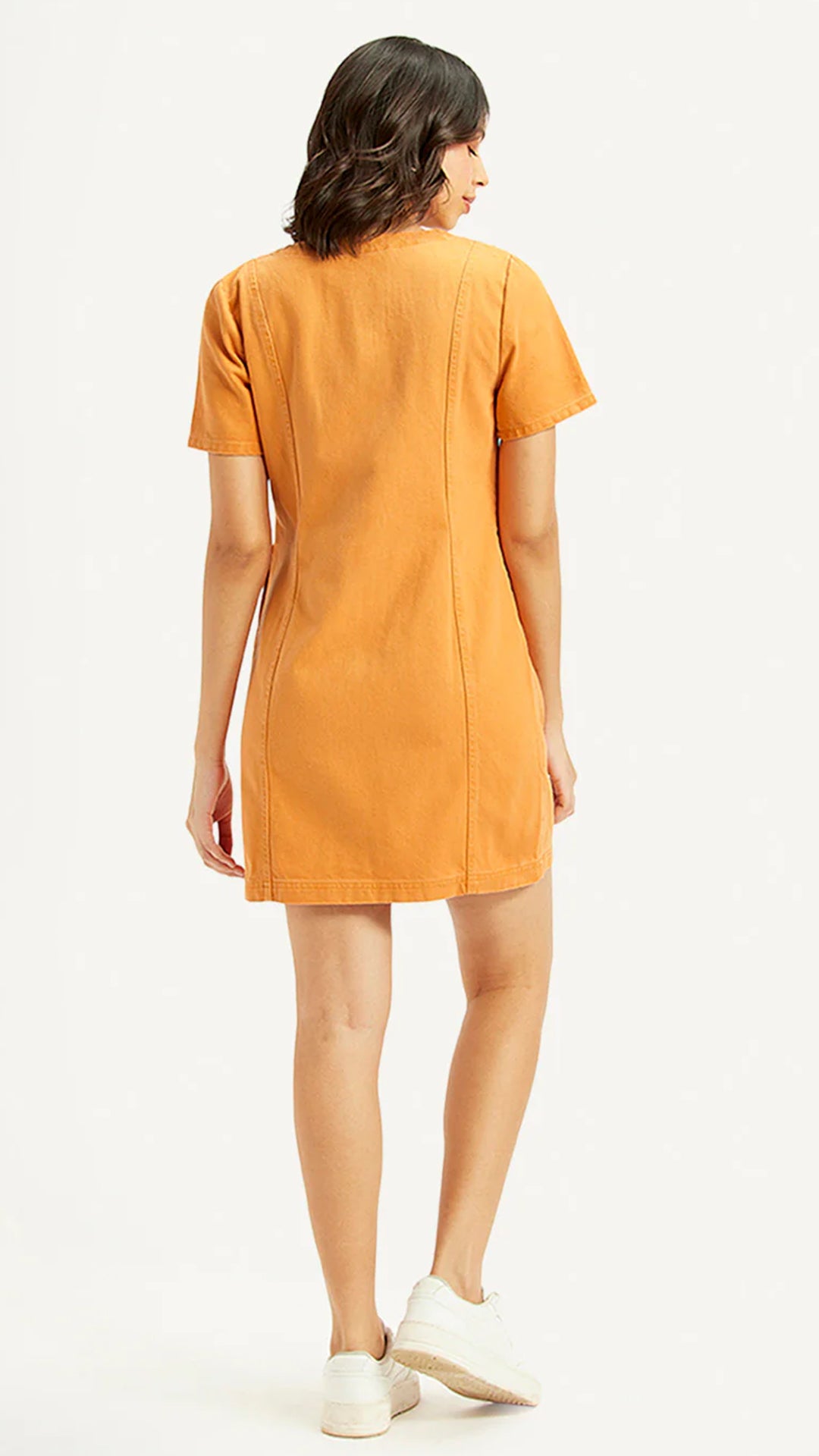Levi's Women's Solid Orange V-Neck Dress