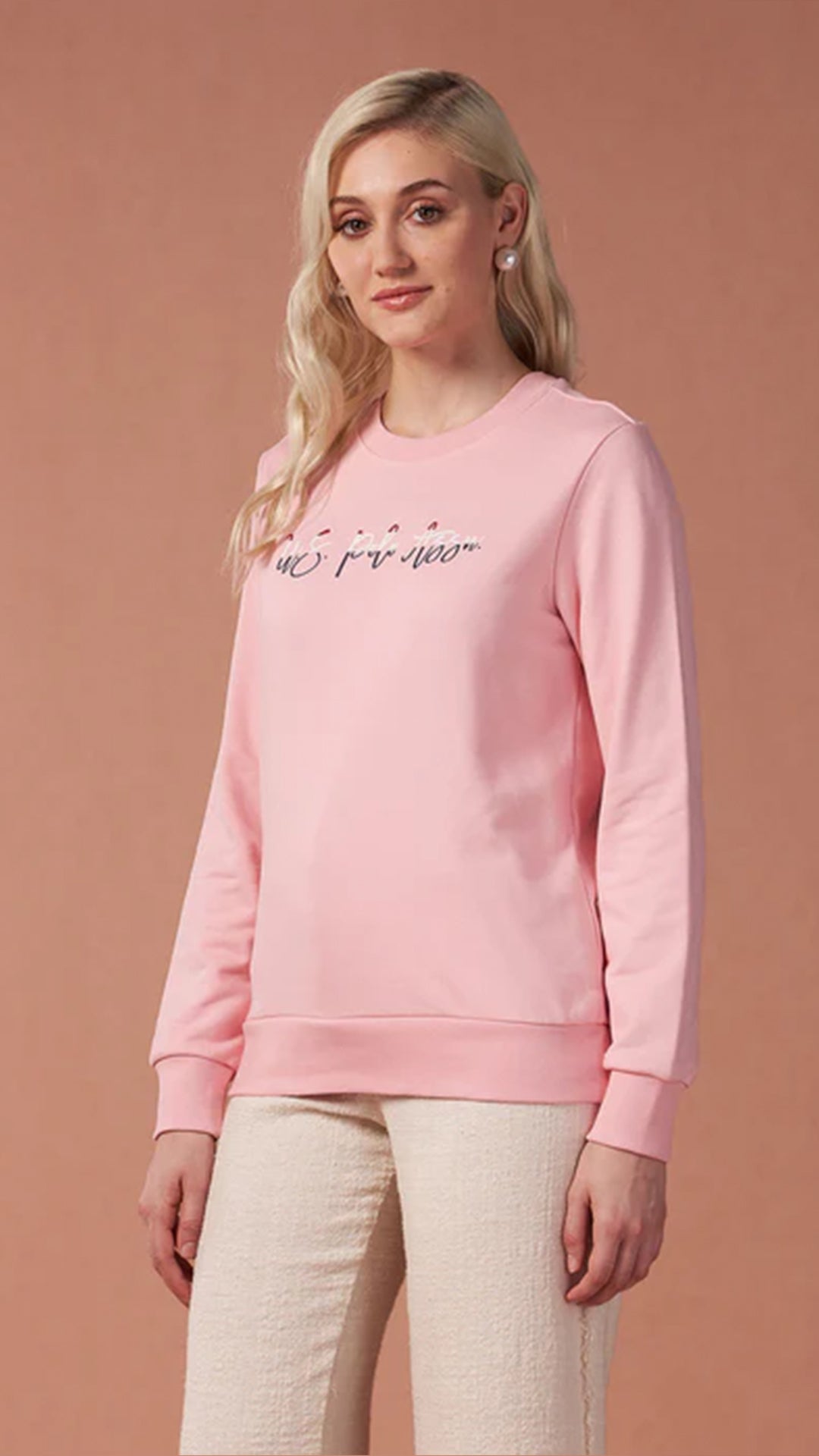 USPA Drop Shoulder Brand Printed Sweatshirt