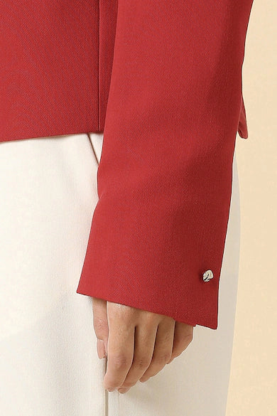 ALLEN SOLLY Women Red Blazer