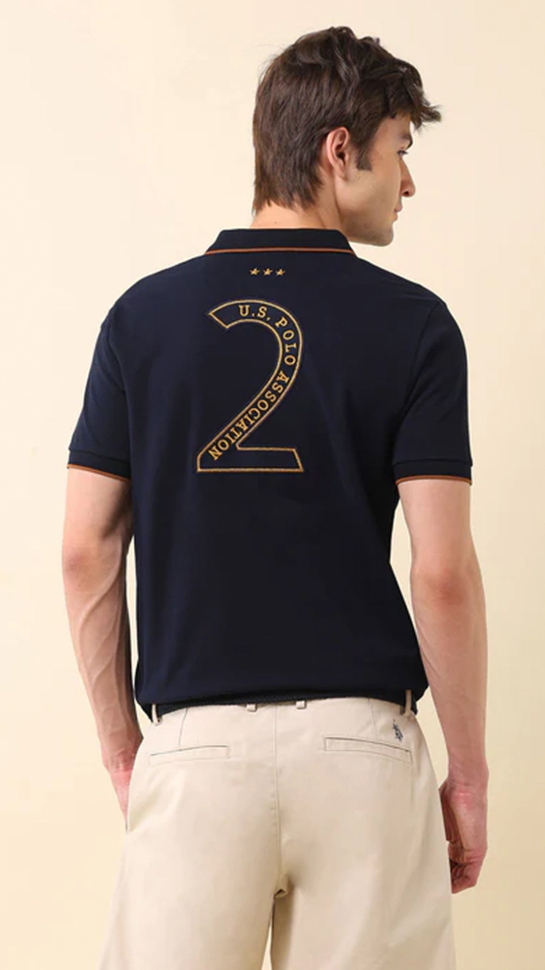 USPA Brand Appliqued Gold Cup Polo Shirt
