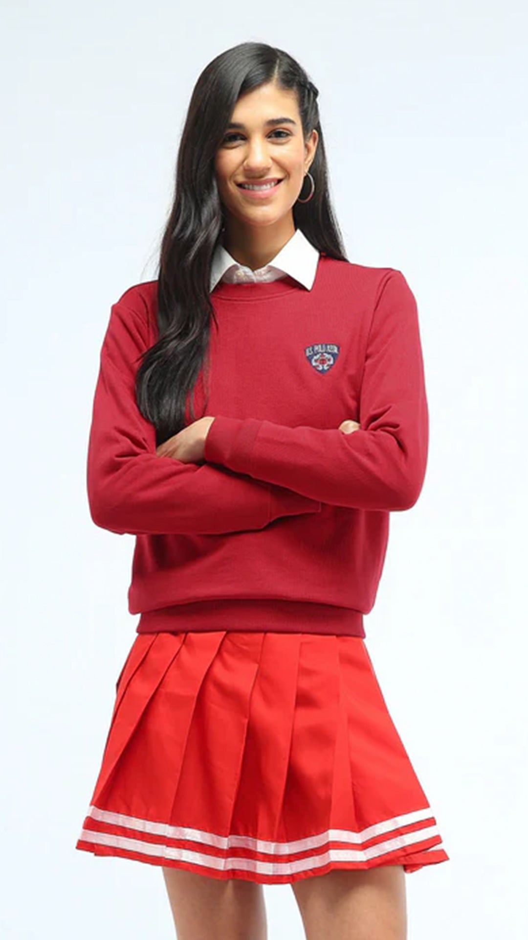 USPA Women's Solid Regular Fit Sweatshirt