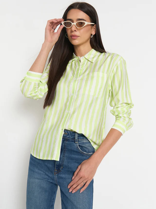 MADAME Lime Viscose-Blend Shirt