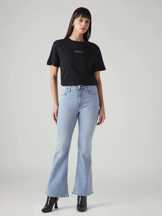 LEVIS Women's 726 Light Blue Flared Fit High Rise Jeans