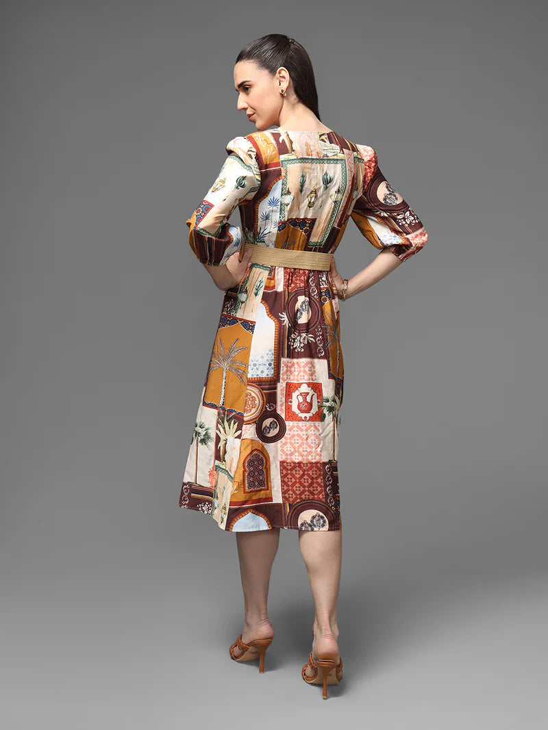 KAZO Souks Midi Dress with Belt