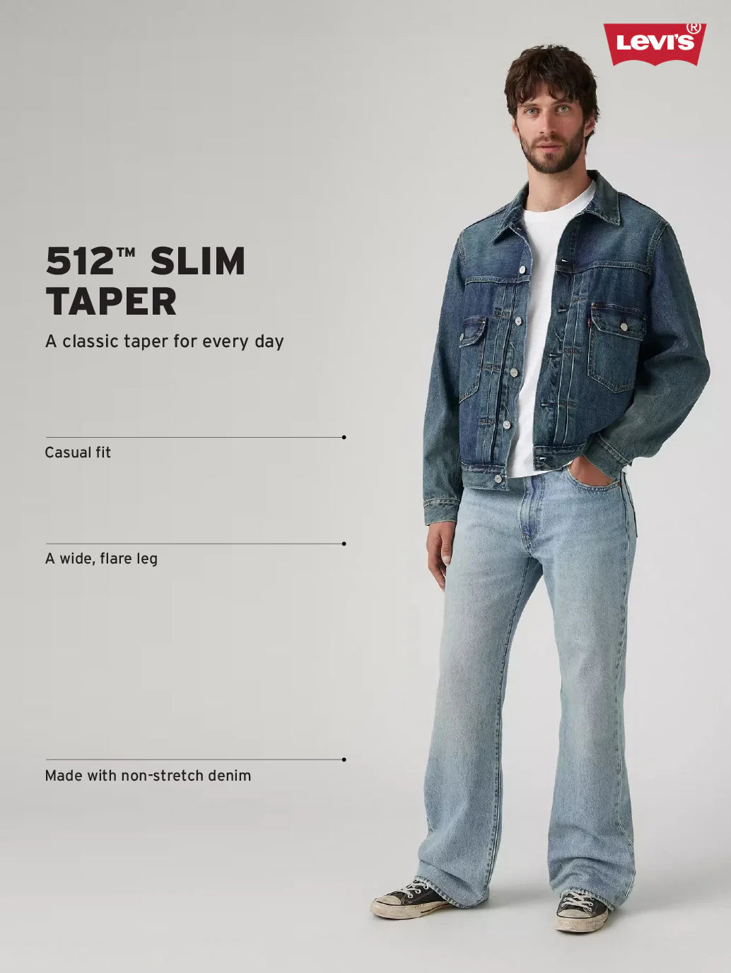 LEVIS Men's 512 Blue Slim Tapered Fit Mid Rise Jeans