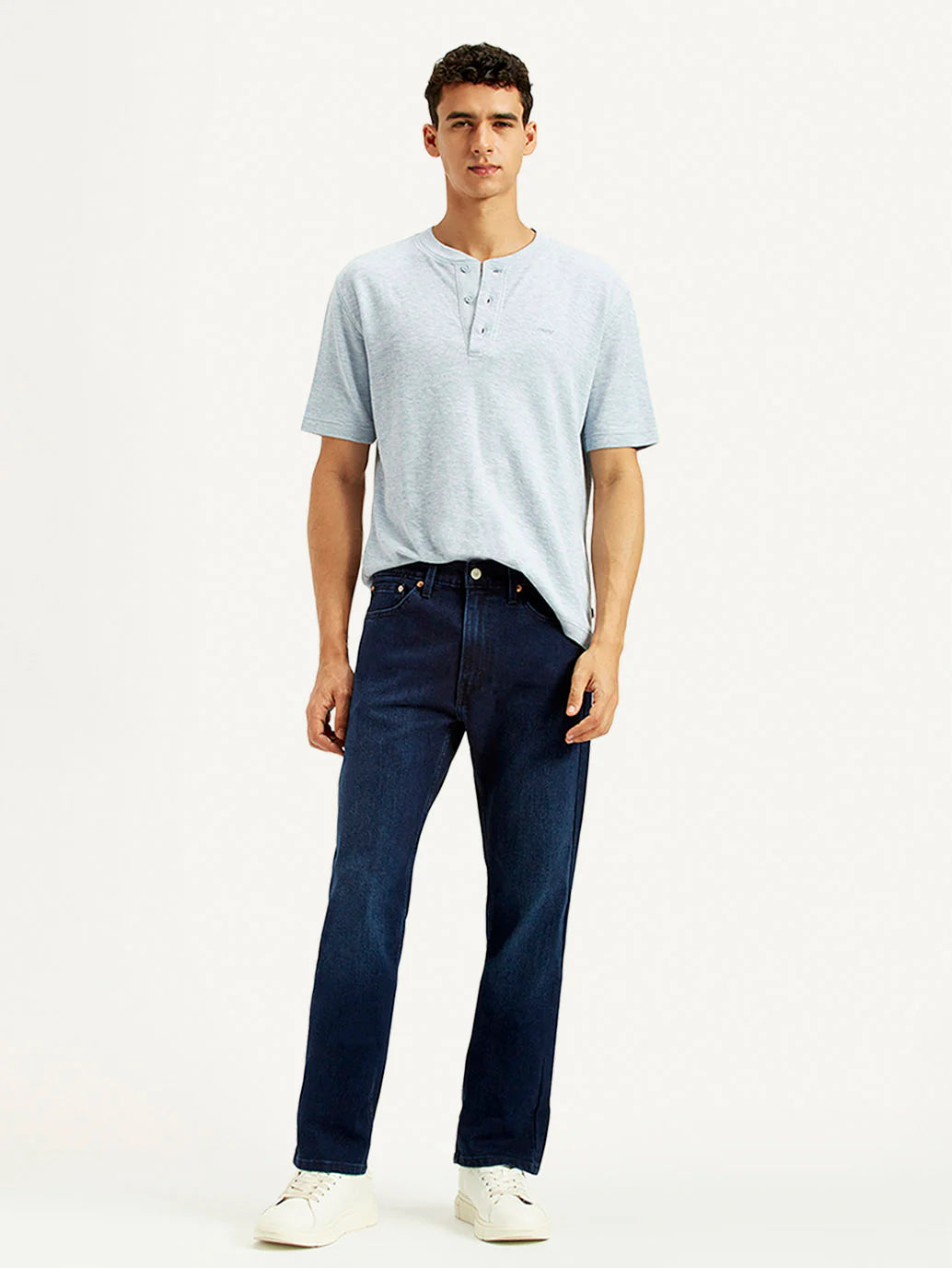 LEVIS Men's 505 Indigo Straight Fit Mid Rise Jeans