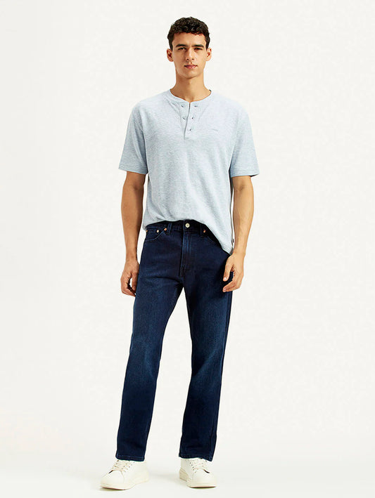 LEVIS Men's 505 Indigo Straight Fit Mid Rise Jeans