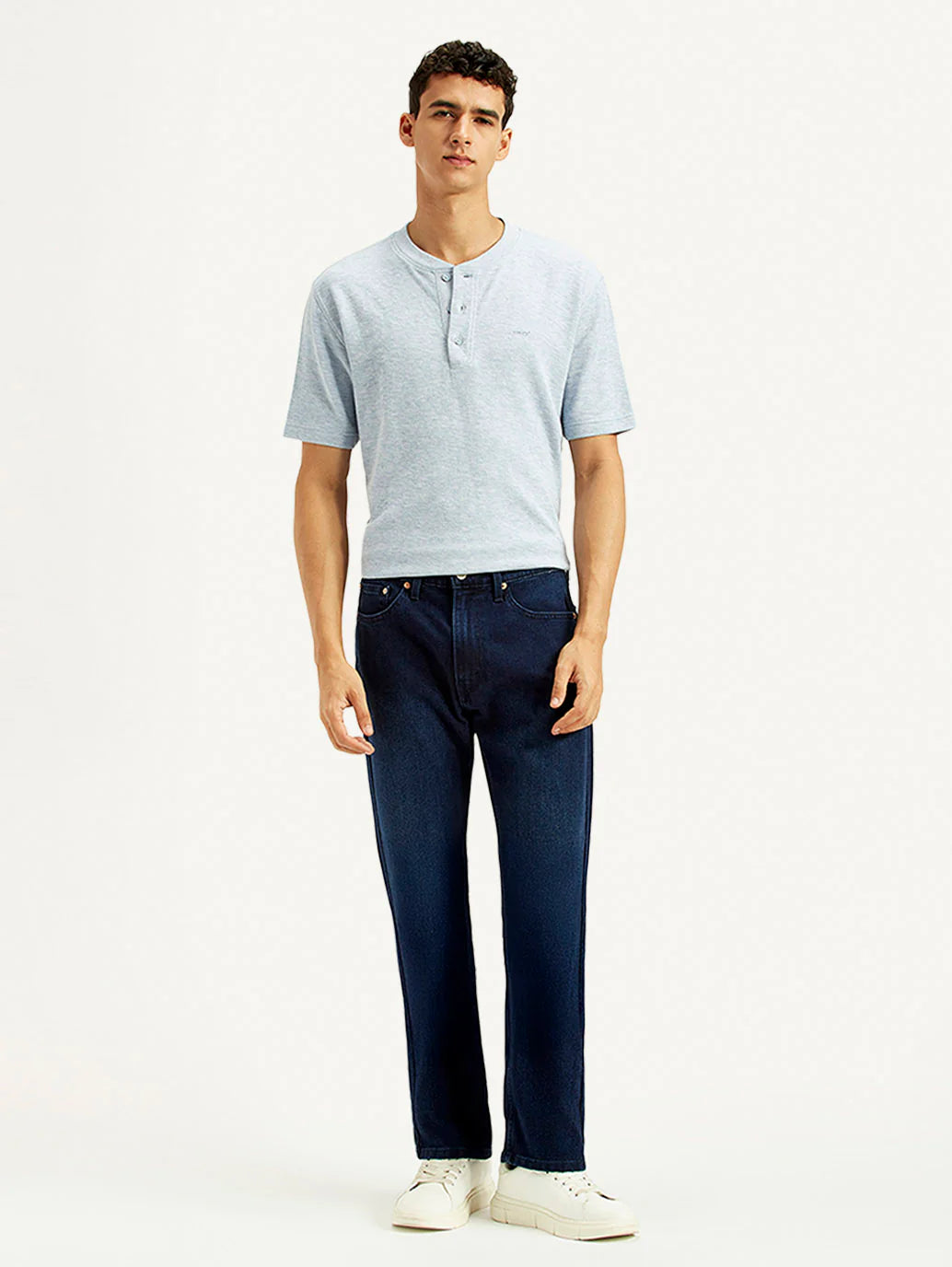 LEVIS Men's 505 Indigo Straight Fit Mid Rise Jeans