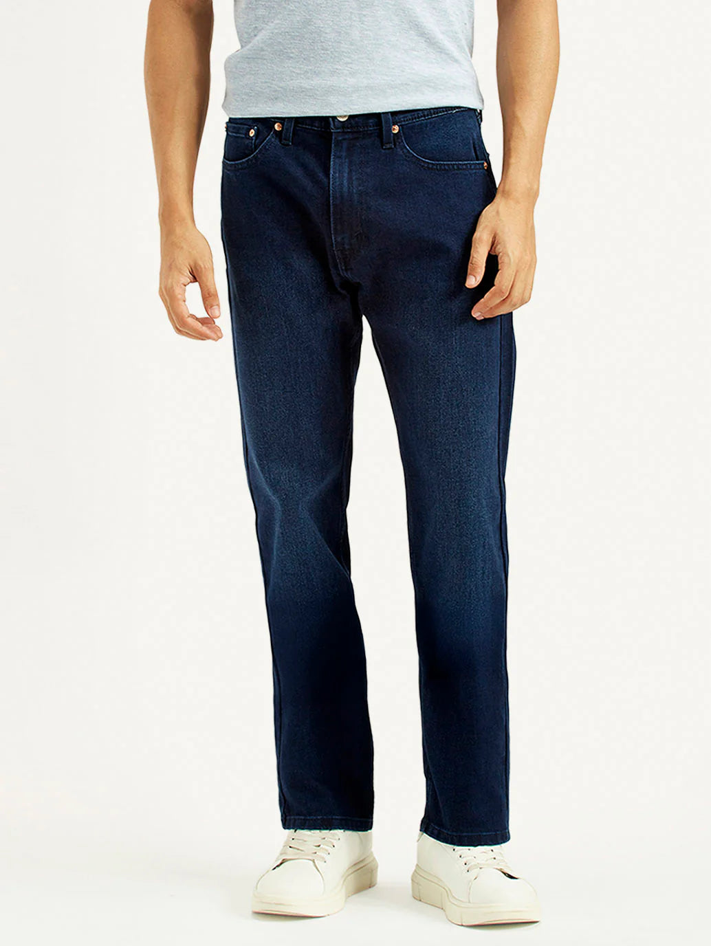 LEVIS Men's 505 Indigo Straight Fit Mid Rise Jeans