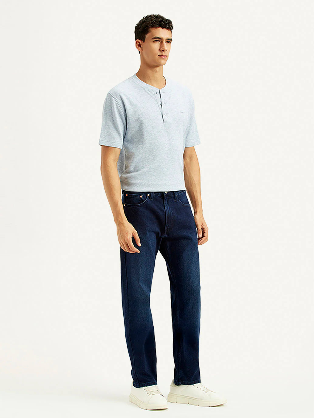 LEVIS Men's 505 Indigo Straight Fit Mid Rise Jeans