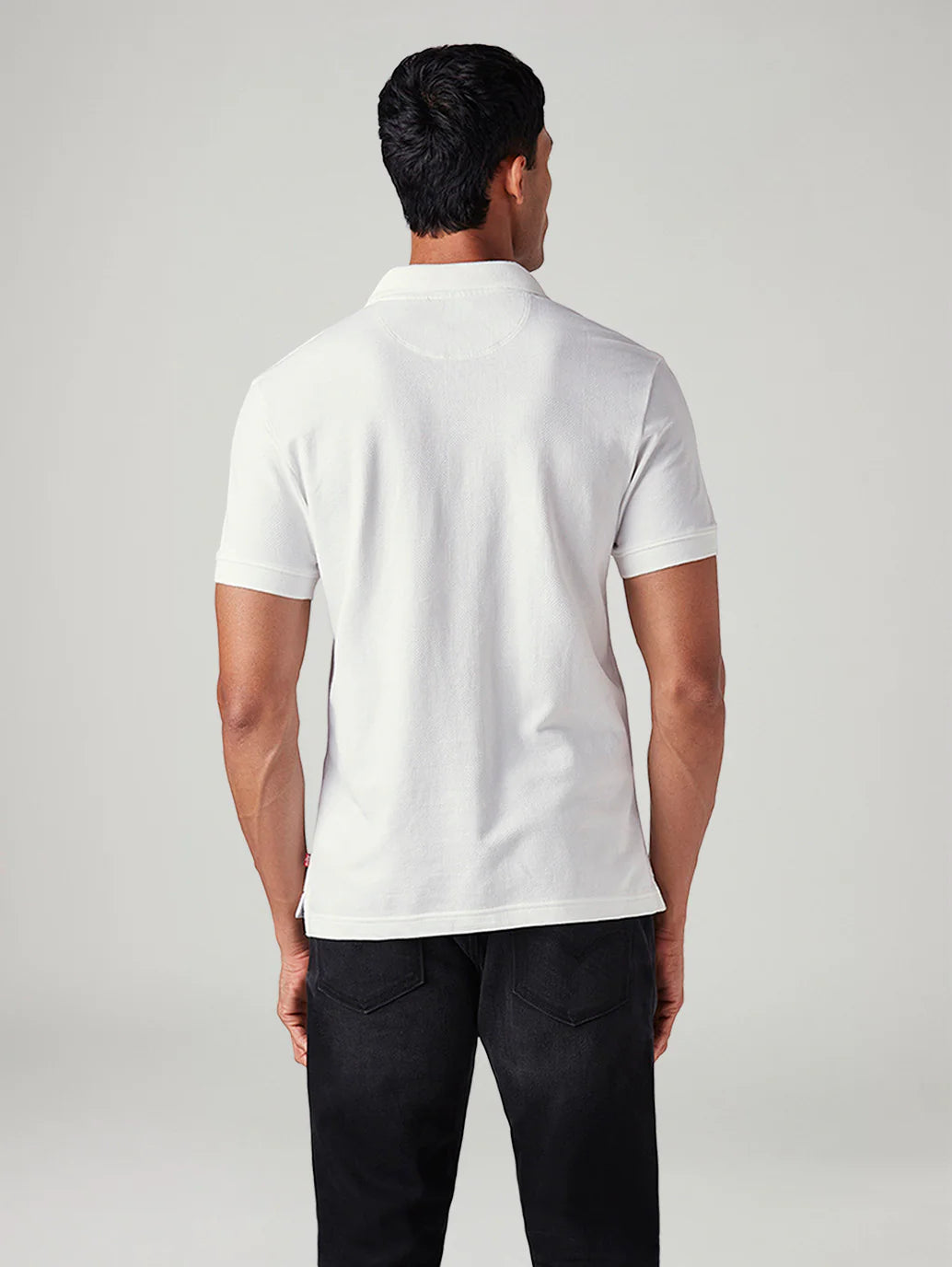 LEVIS Men's Solid Slim Fit Textured Polo T-Shirt