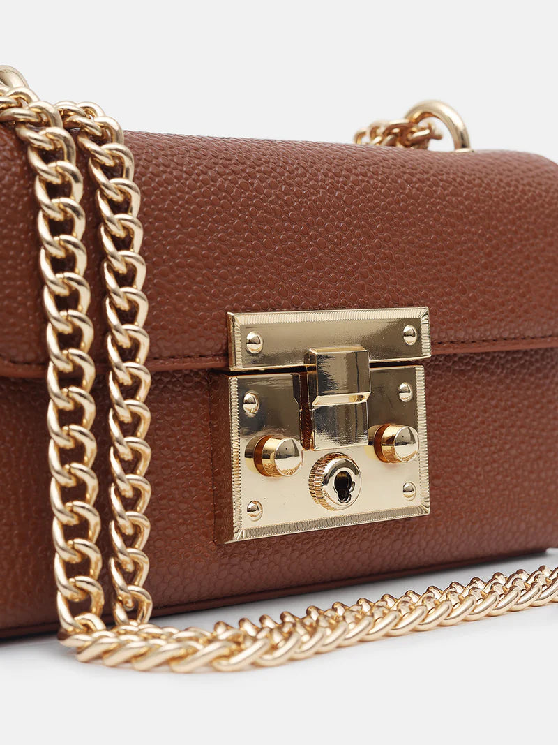 KAZO Mesmerize Gold Lock Sling Bag