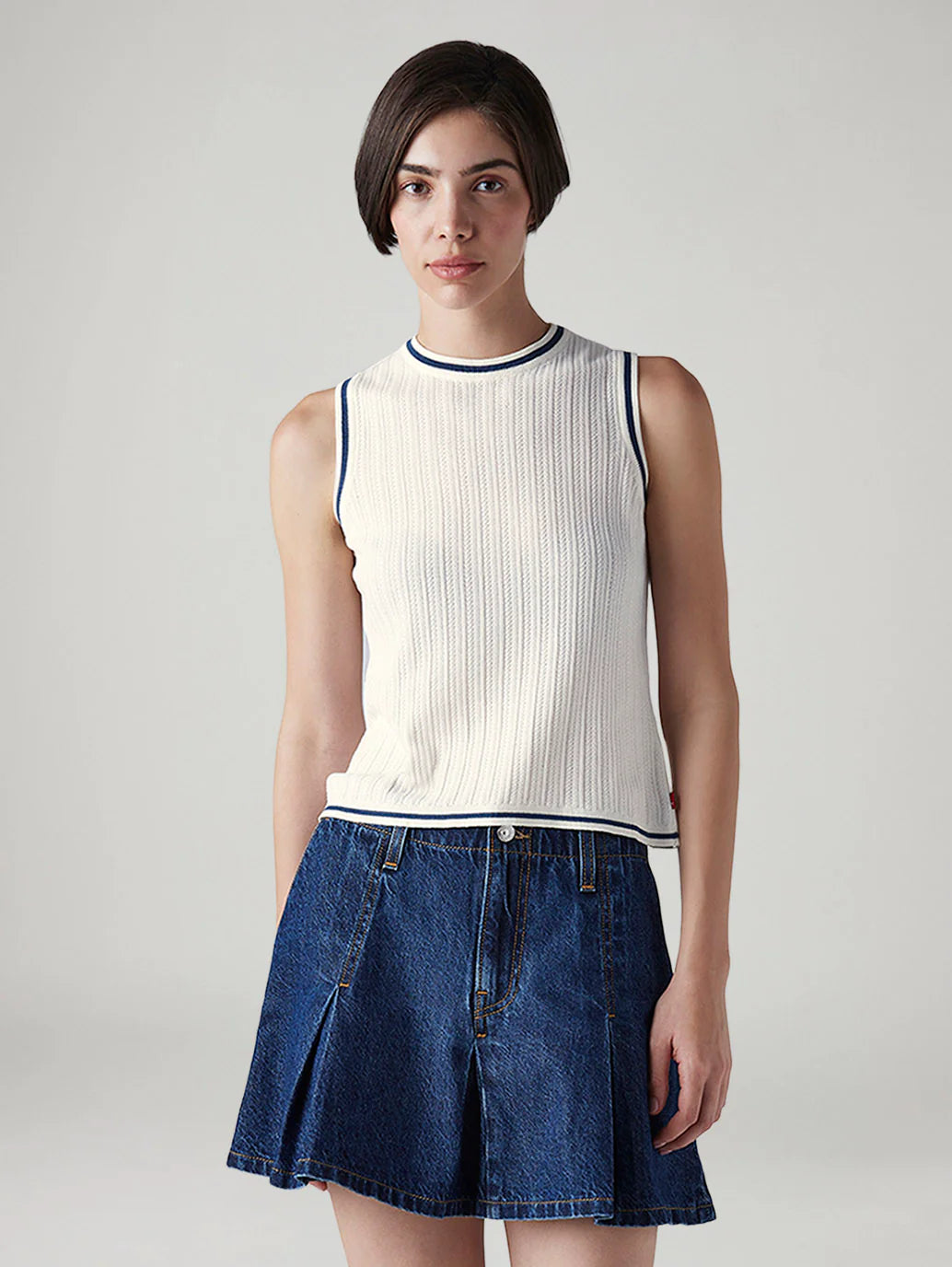 LEVIS Women's Pin Striped Slim Fit T-Shirt