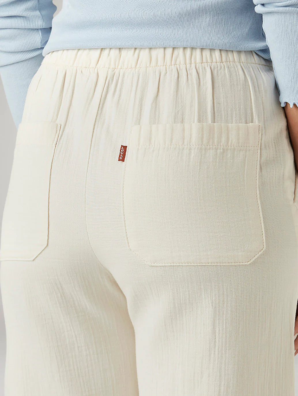 LEVIS Women's Off White Loose Fit High Rise Trousers