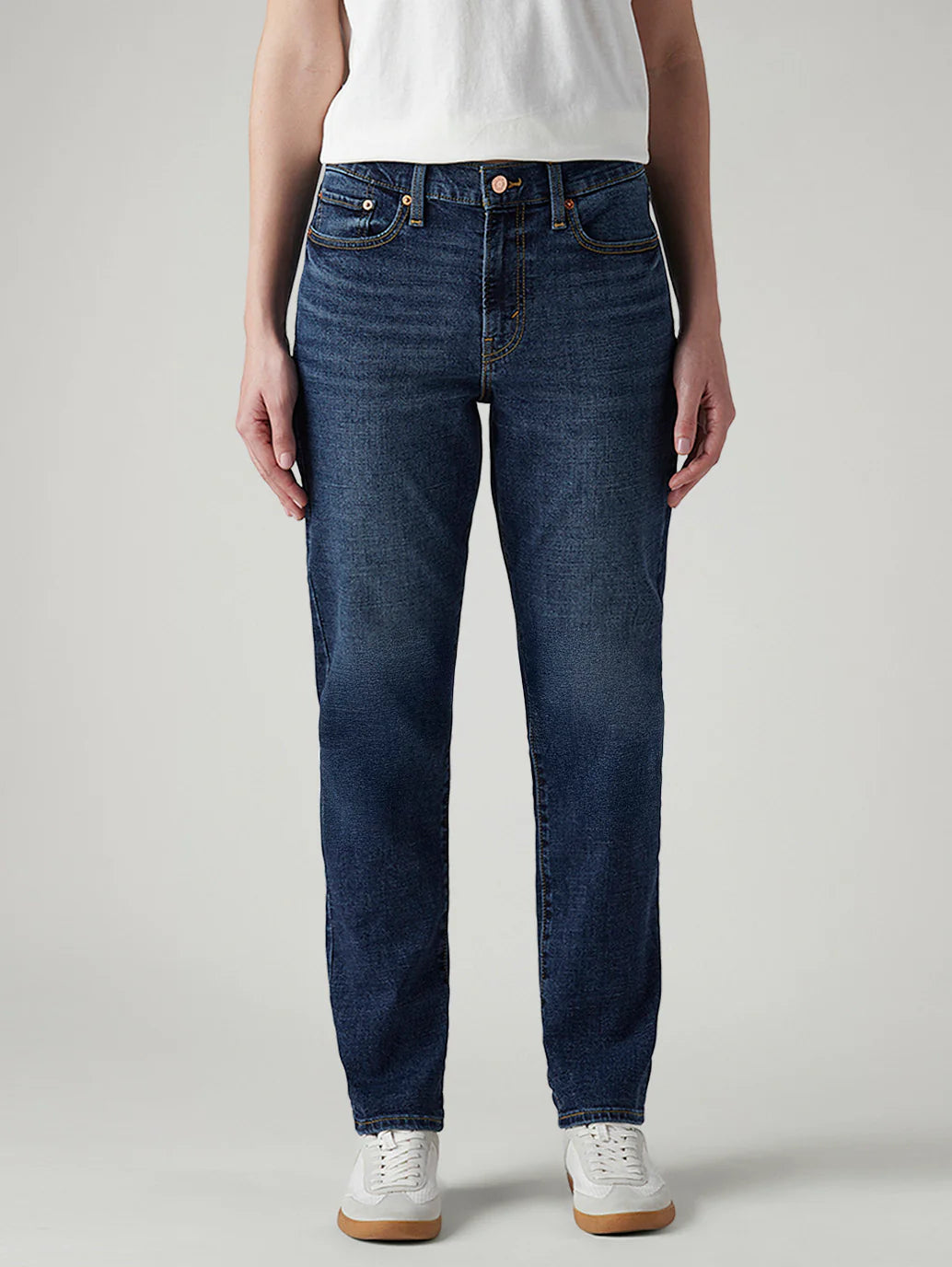 LEVIS Women's Dark Indigo Wedgie Slim Fit Mid Rise Jeans