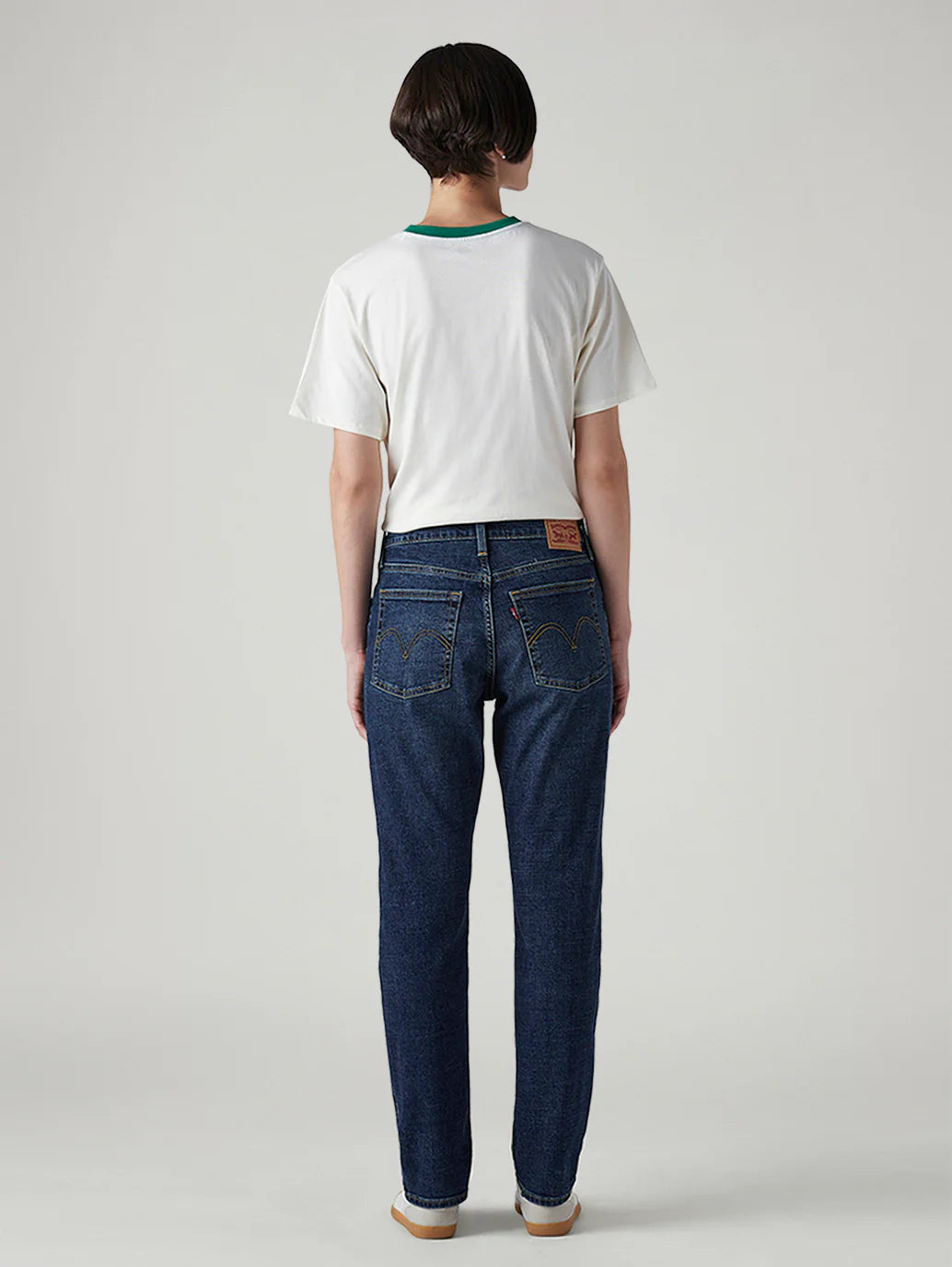 LEVIS Women's Dark Indigo Wedgie Slim Fit Mid Rise Jeans