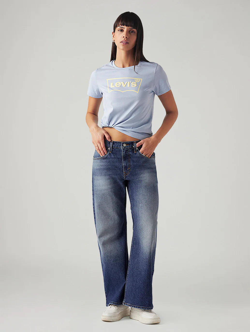 LEVIS Women's Med Indigo Loose Bootcut Fit Mid Rise Jeans