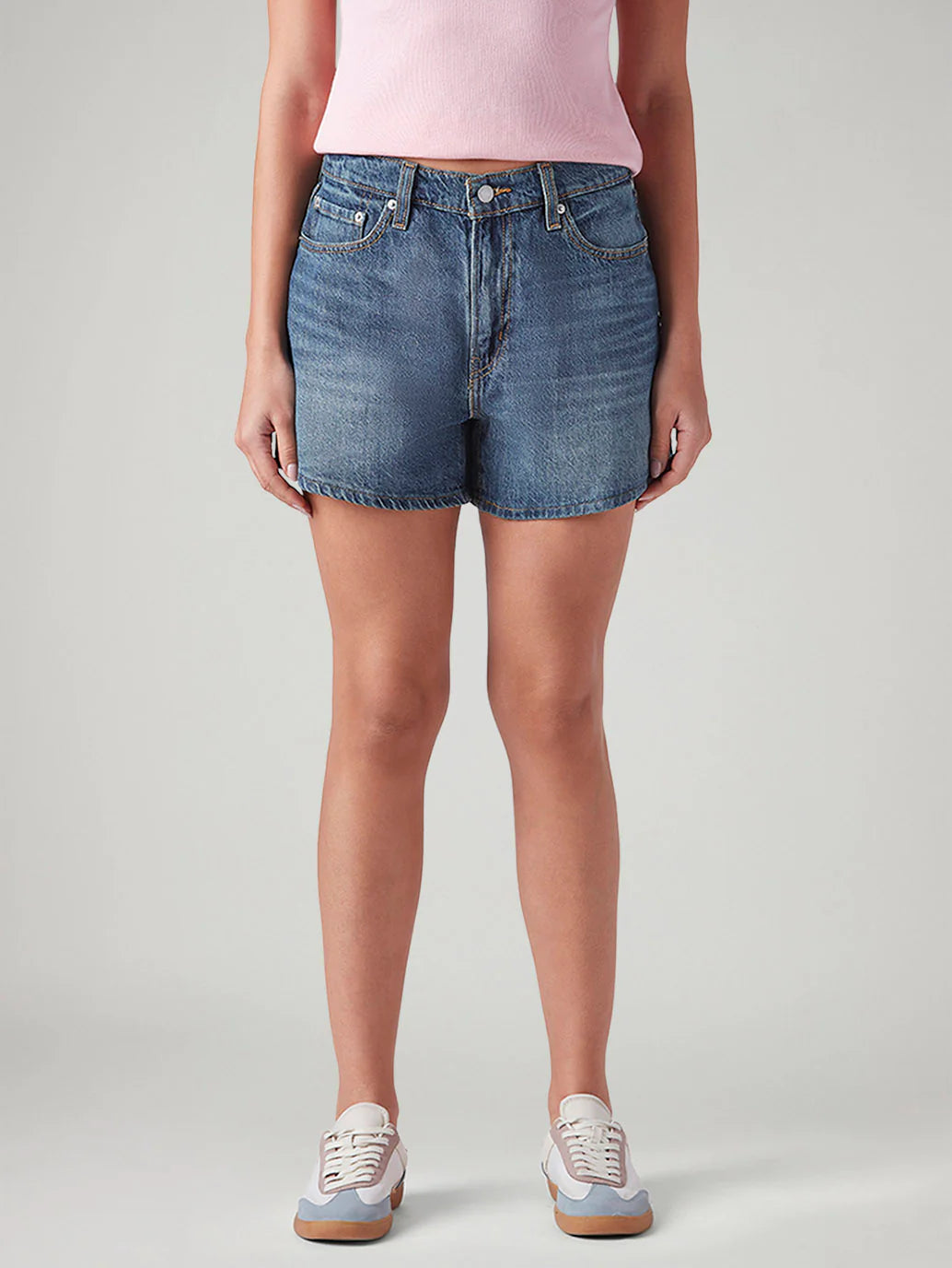 LEVIS Women's Blue Ribcage Fit High Rise Shorts