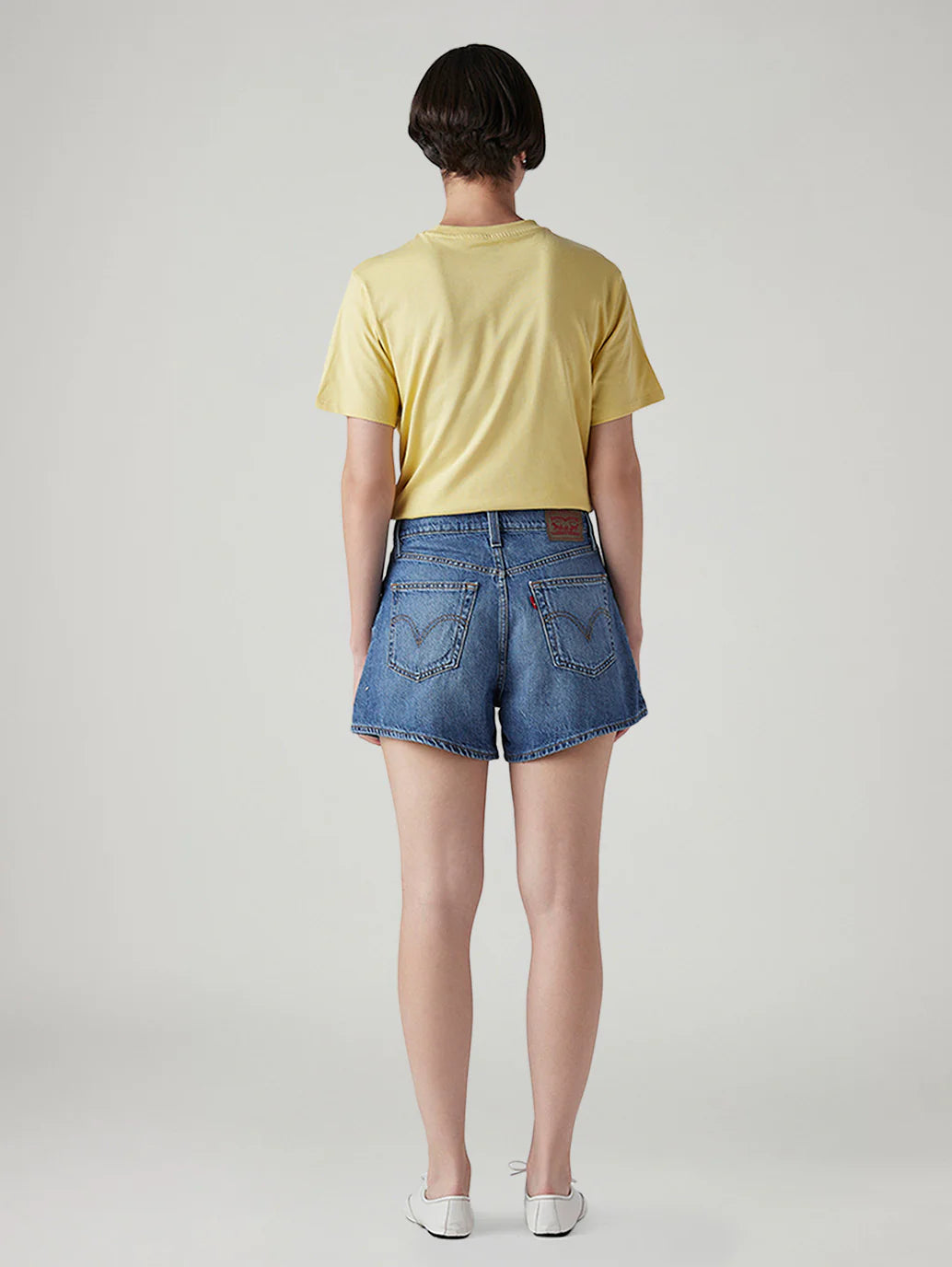 LEVIS Women's Dark Indigo Ribcage Fit High Rise Shorts