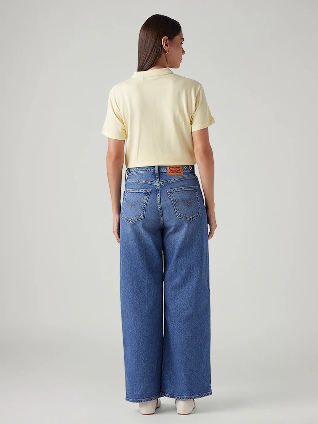 LEVIS Women's Blue Ribcage Wide Leg Fit High Rise Jeans