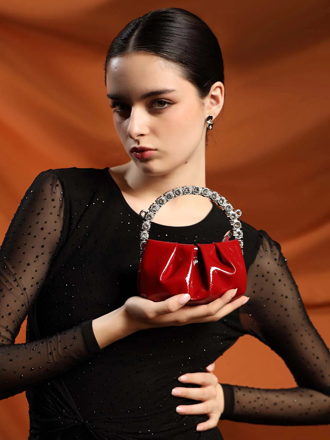 KAZO Rhinestone Mini City Glaze Clutch Bag