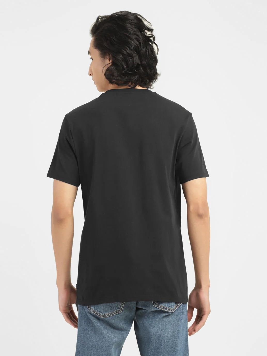 LEVIS Men's Brand Logo Crew Neck T-shirt Black
