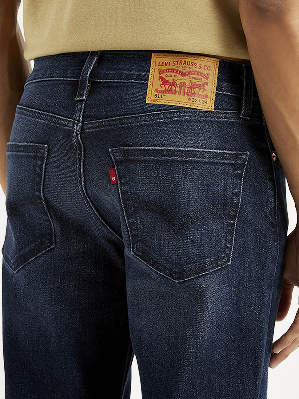LEVIS Men's 511 Navy Slim Fit Mid Rise Jeans