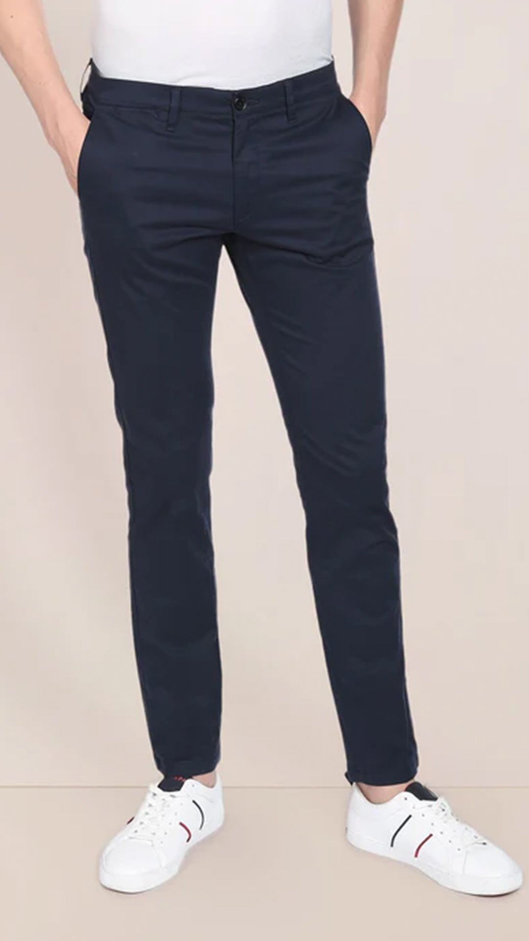 USPA Mid Rise Solid Casual Trousers
