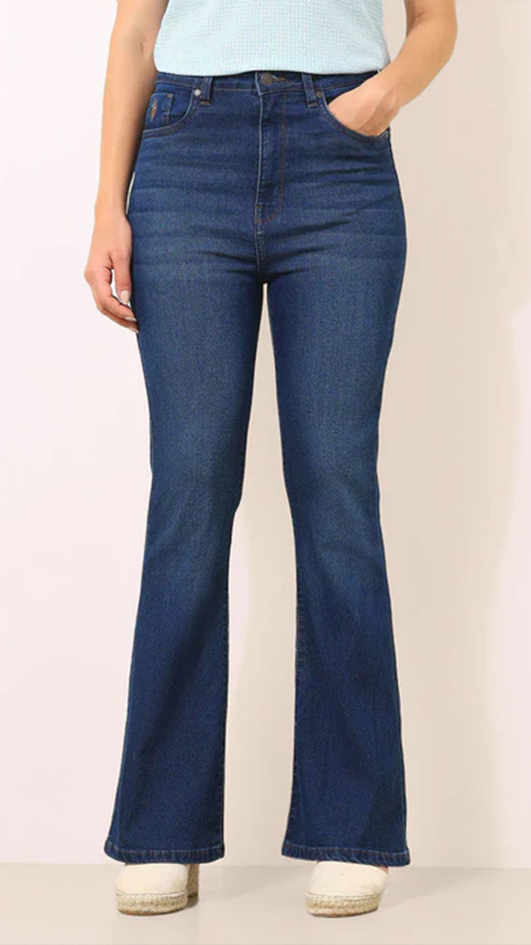 USPA Ultra-High Rise Flared Fit Blue Jeans