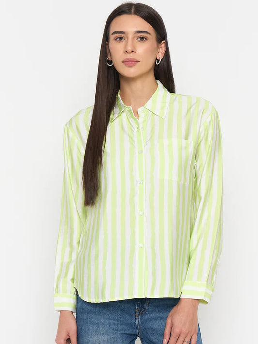 MADAME Lime Viscose-Blend Shirt