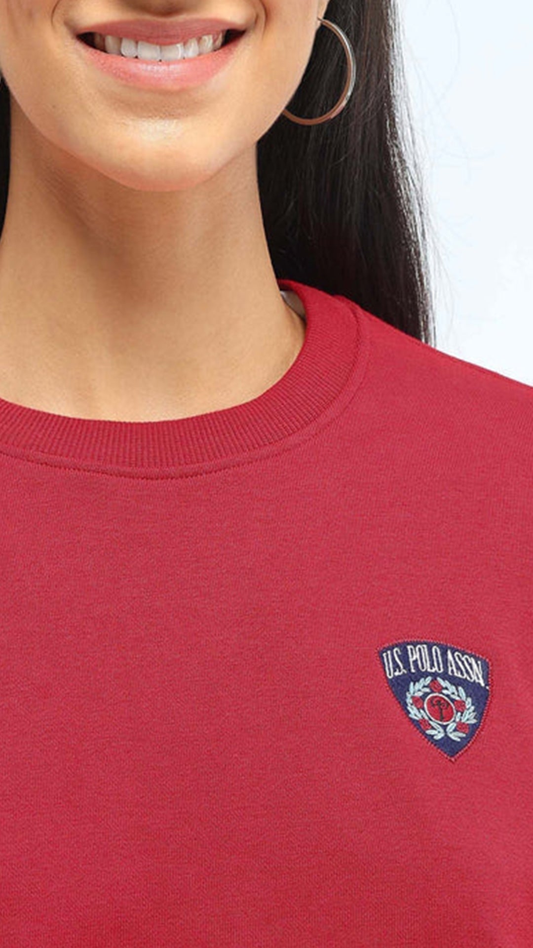 USPA Women's Solid Regular Fit Sweatshirt