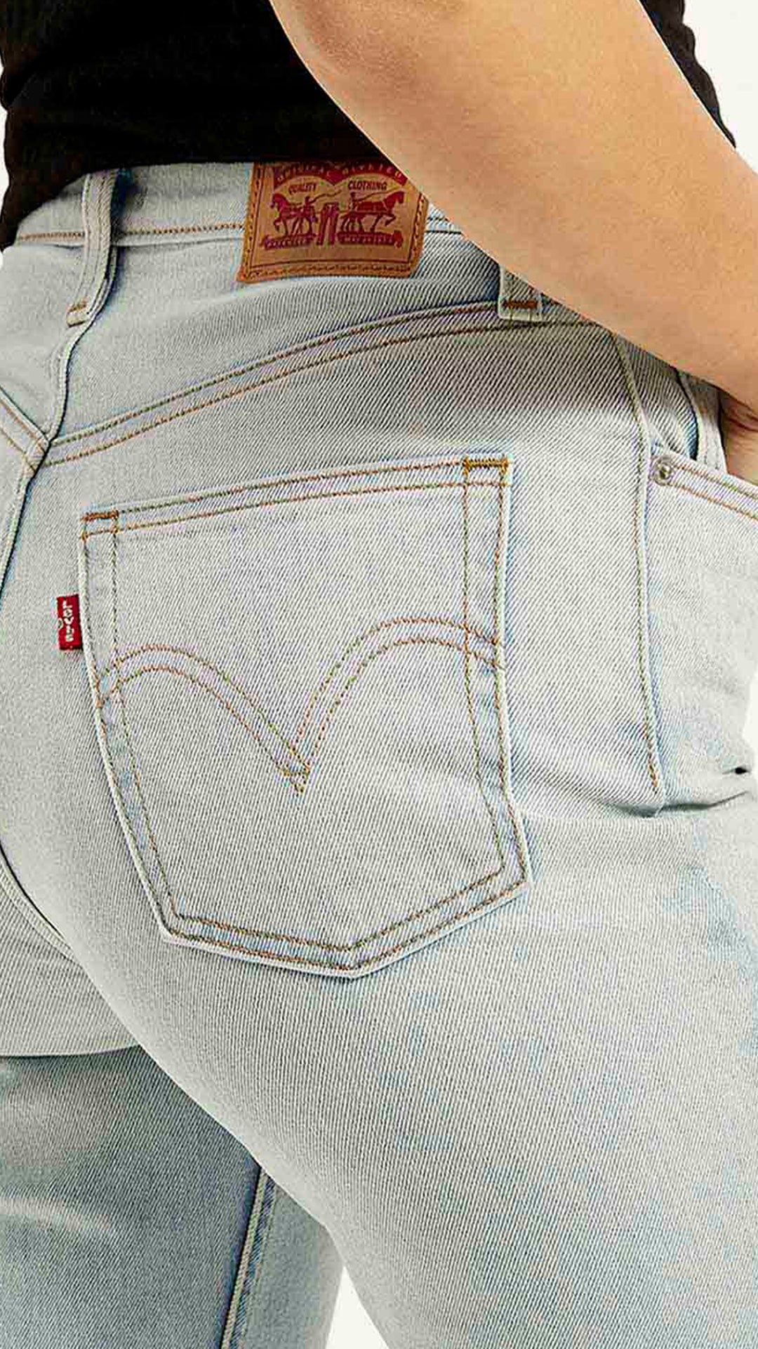 Levi's Women's Blue Ribcage Straight Fit High Rise Jeans