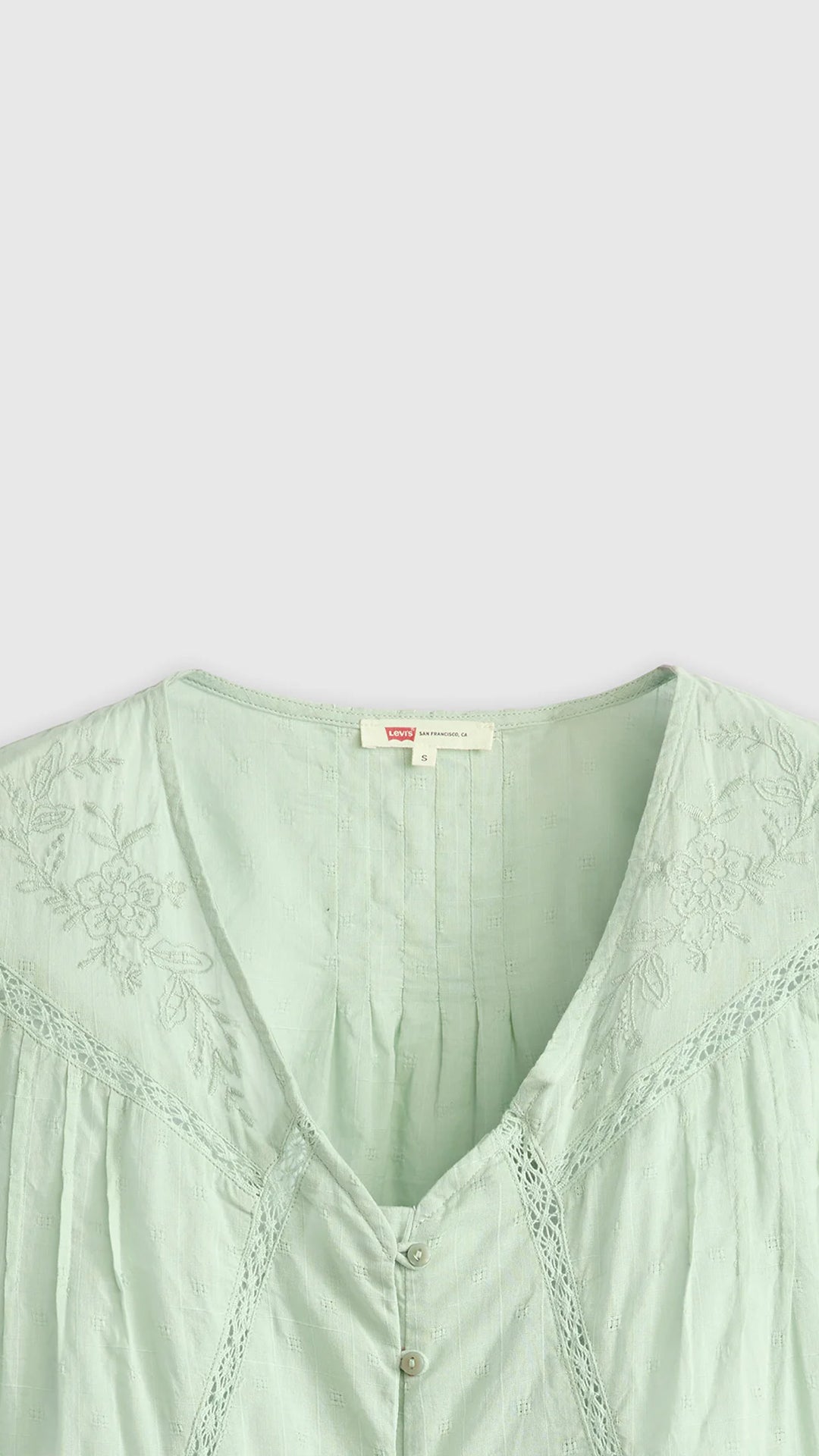 Levi's Women's Solid Green V-Neck