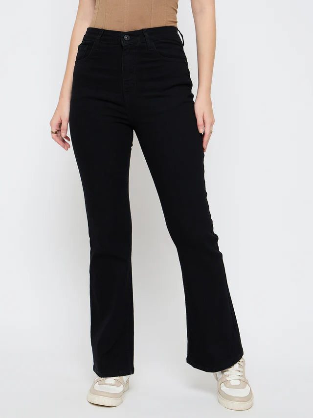 MADAME Cotton Blend Black Jeans