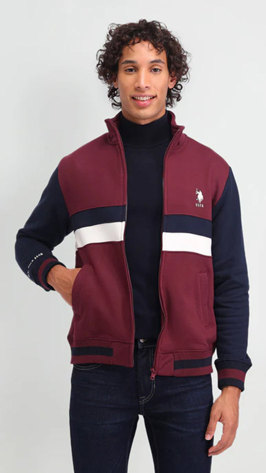 USPA Colour Blocked Regular Fit Sweatshirt