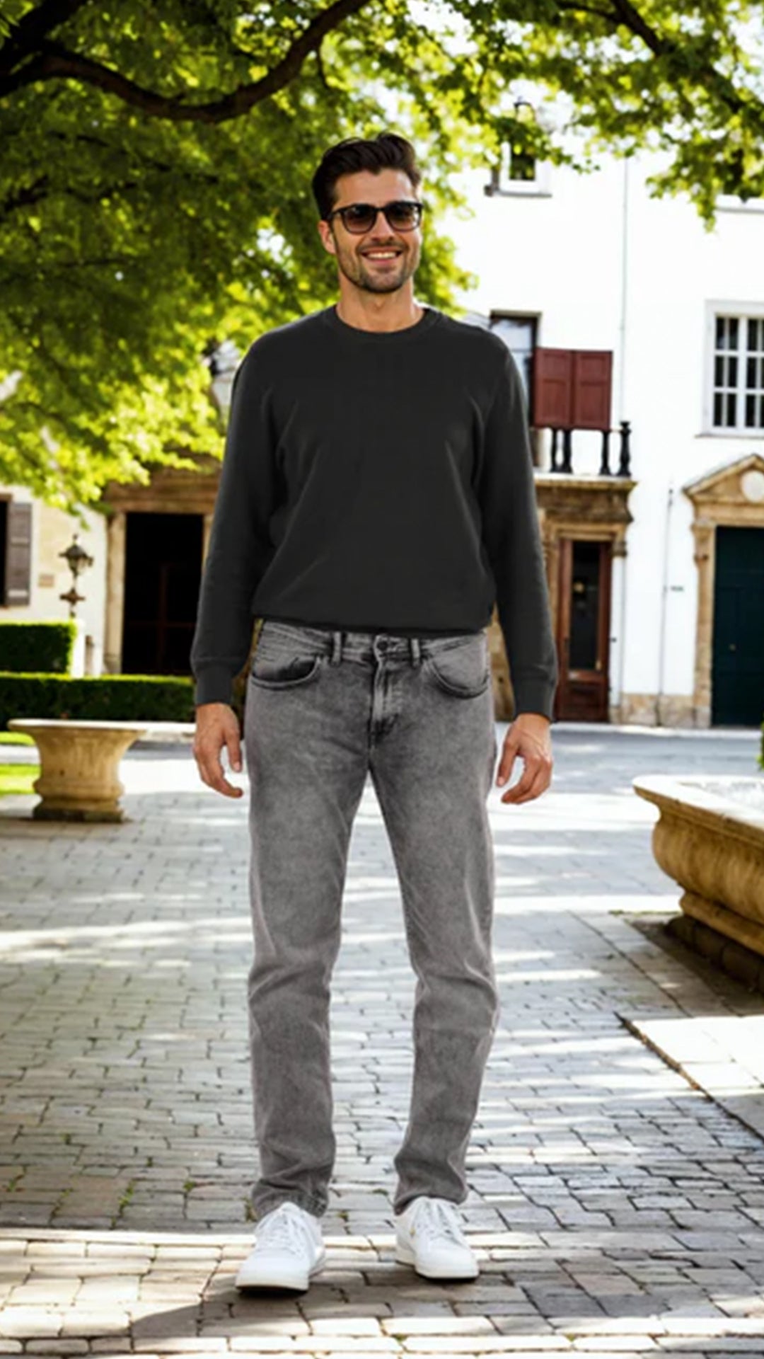 Celio Cotton Straight Fit Grey Jeans (50% Off)