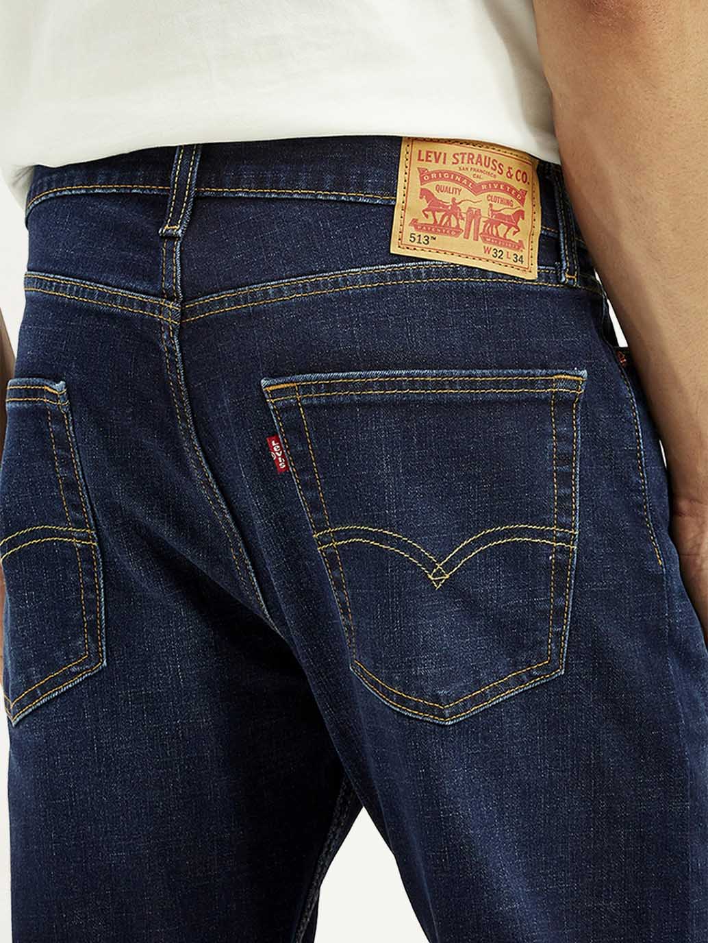 LEVIS Men's 513 Indigo Slim Straight Fit Mid Rise Jeans