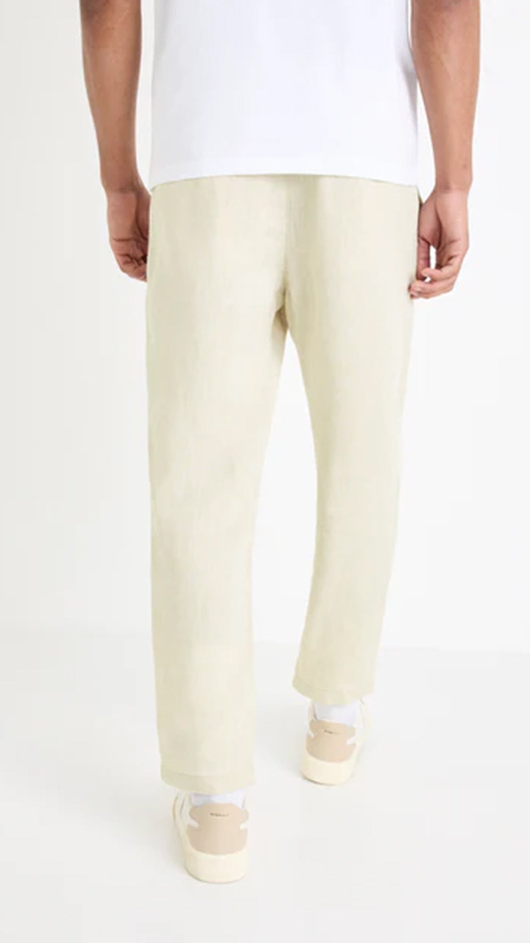 Celio Linen Regular Fit Off White Trouser