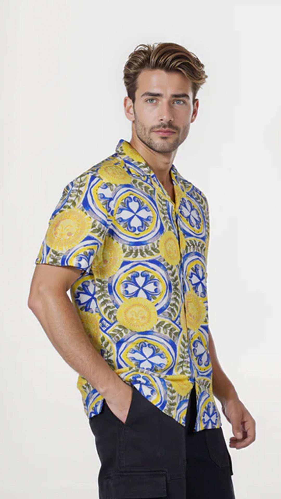 Celio Printed Regular Fit Viscose-Blend Multi Shirt (20% Off)