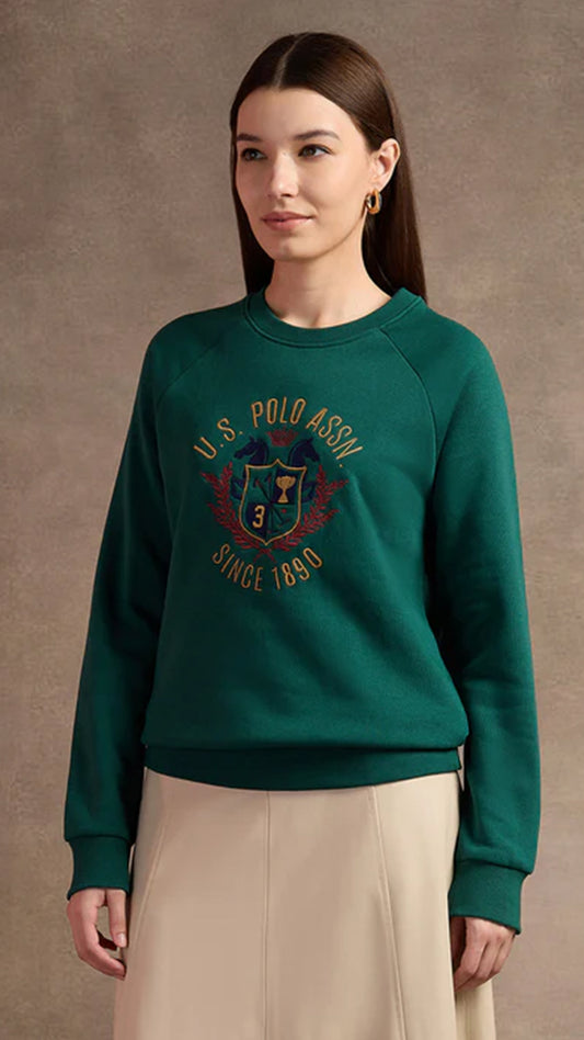 USPA Women's Raglan Sleeve Embroidered Sweatshirt