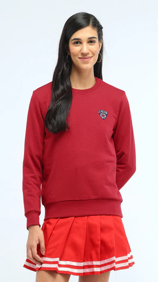 USPA Women's Solid Regular Fit Sweatshirt