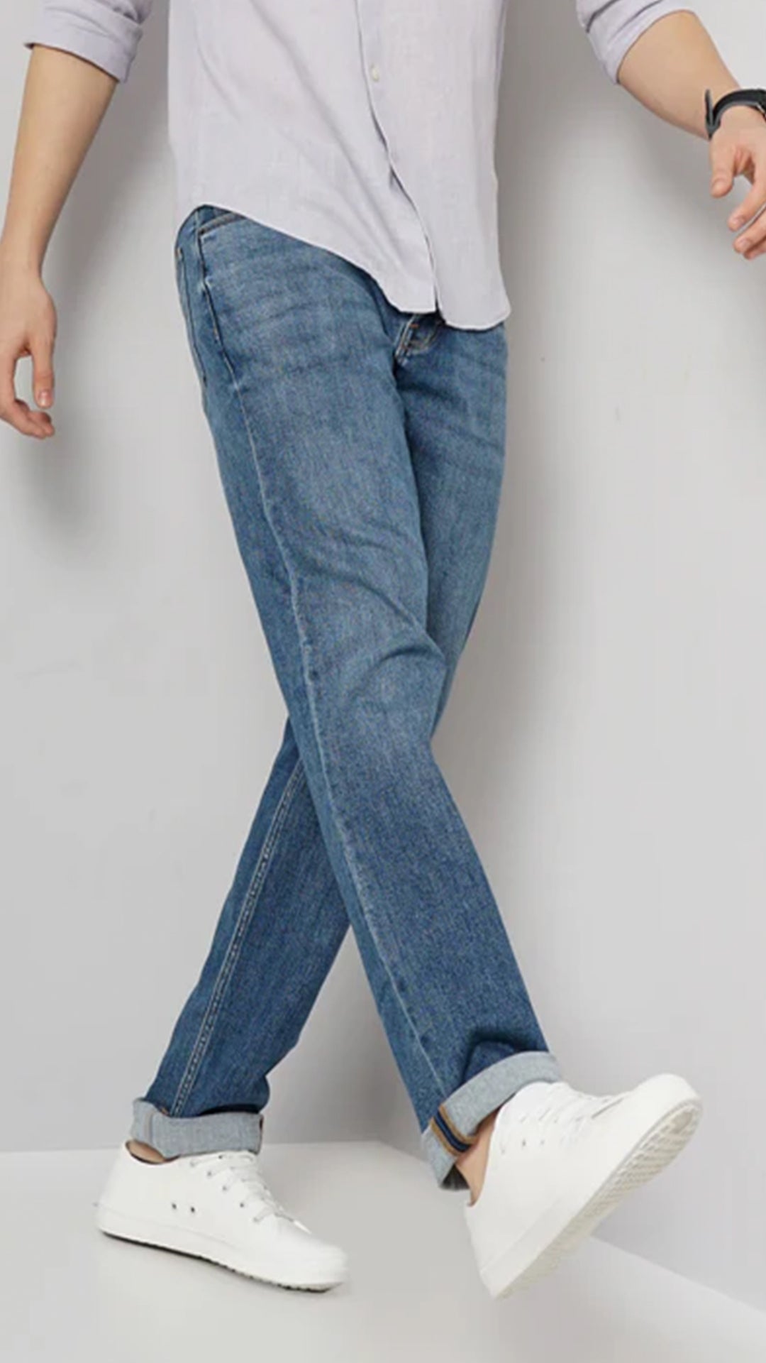 Celio Cotton Straight Fit Blue Jeans (50% Off)