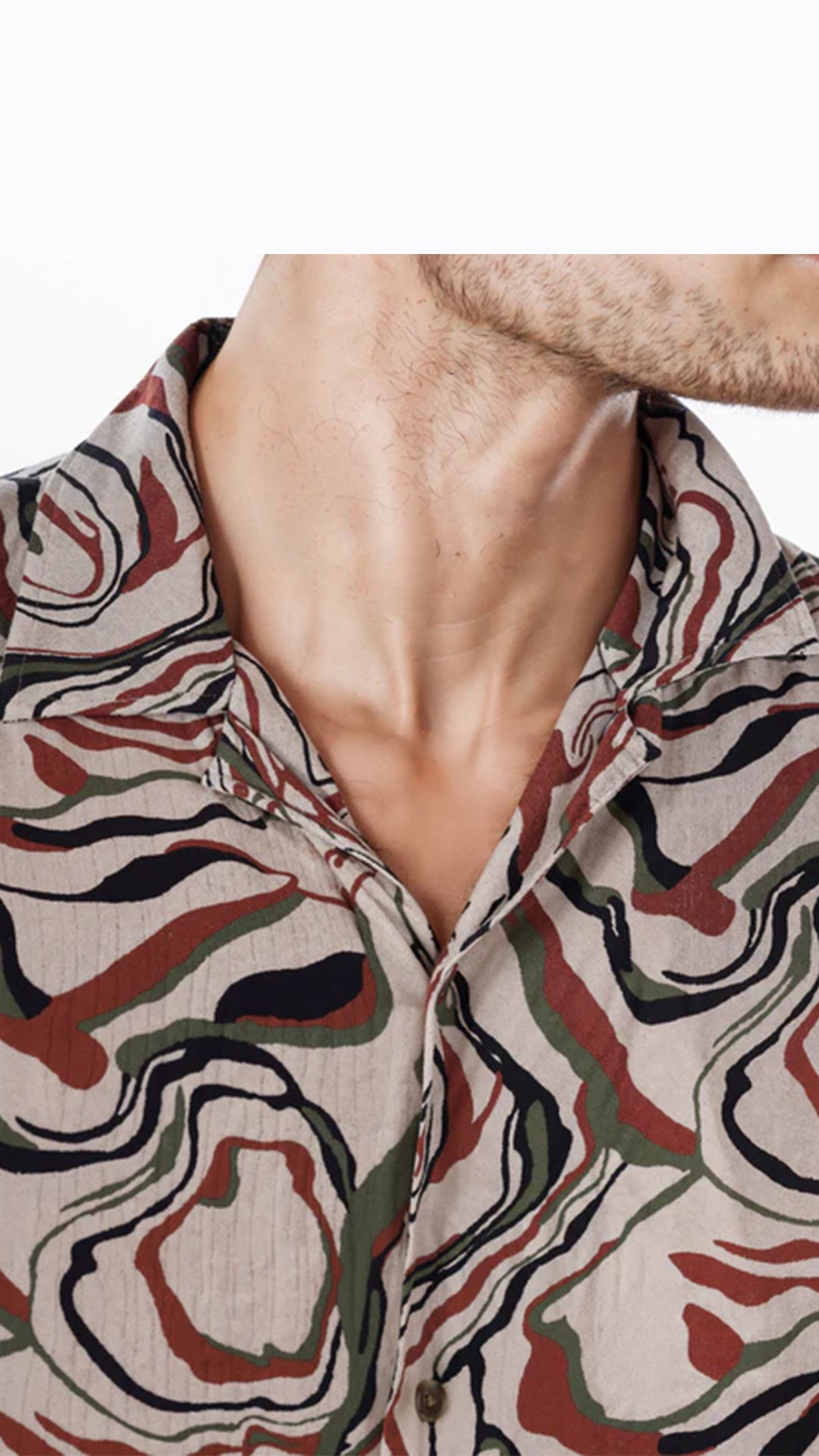 Celio Printed Regular Fit Viscose Brown Shirts