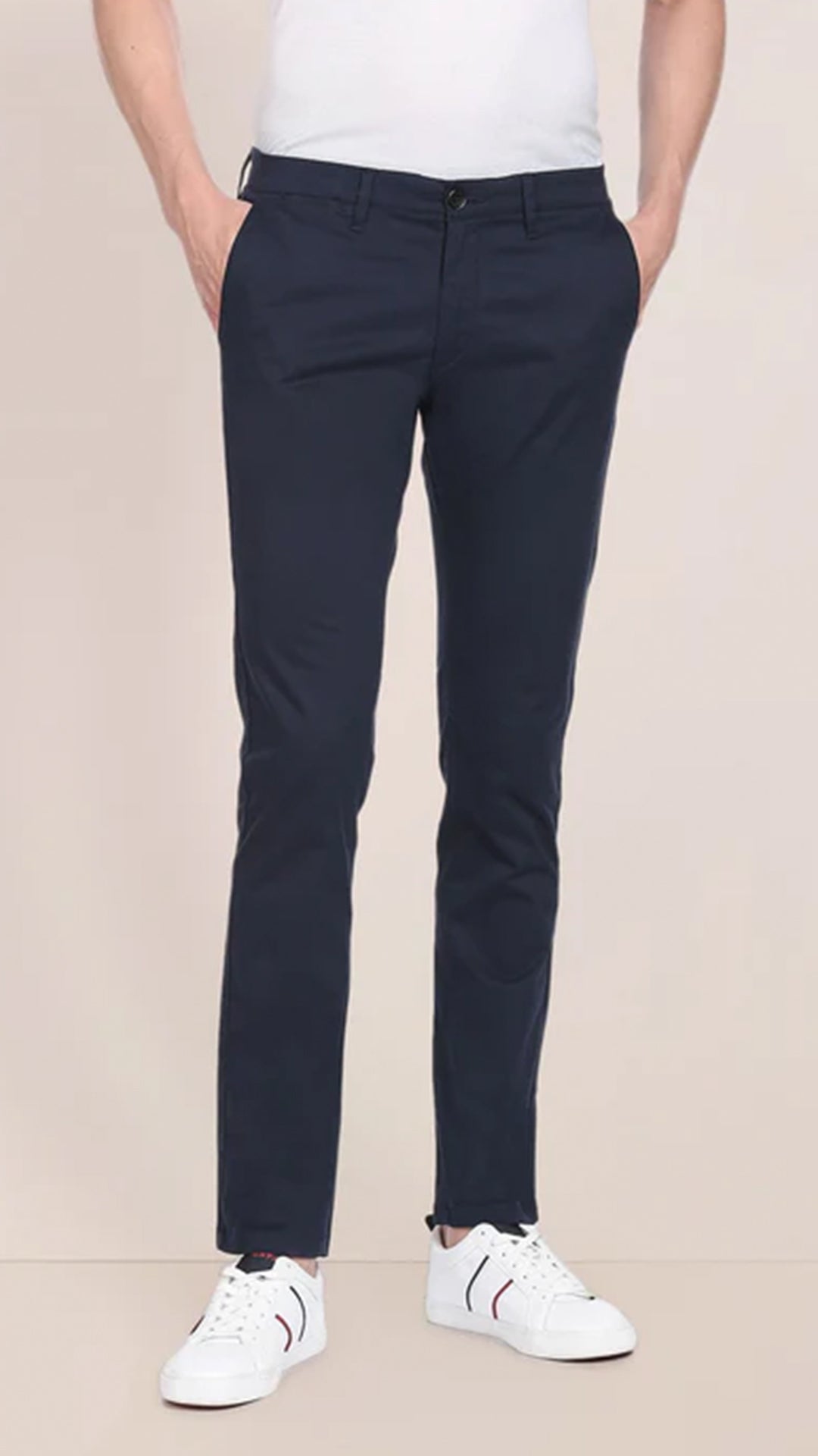 USPA Mid Rise Solid Casual Trousers