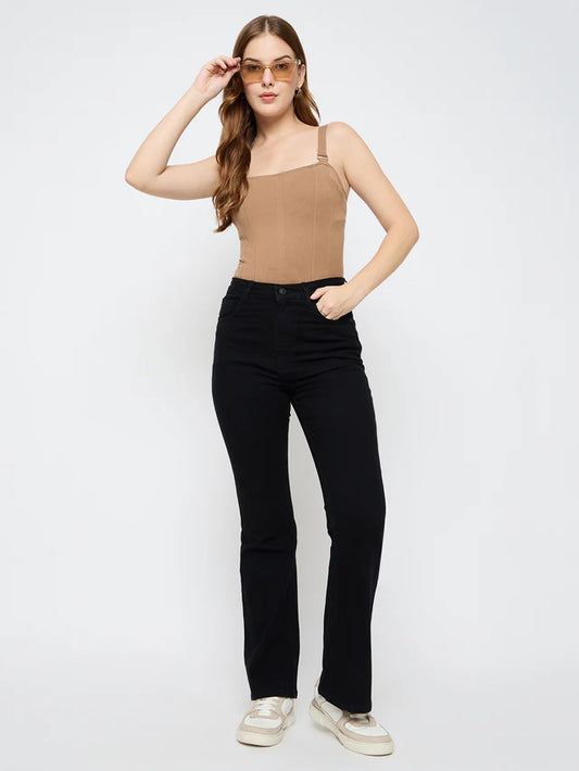 MADAME Cotton Blend Black Jeans