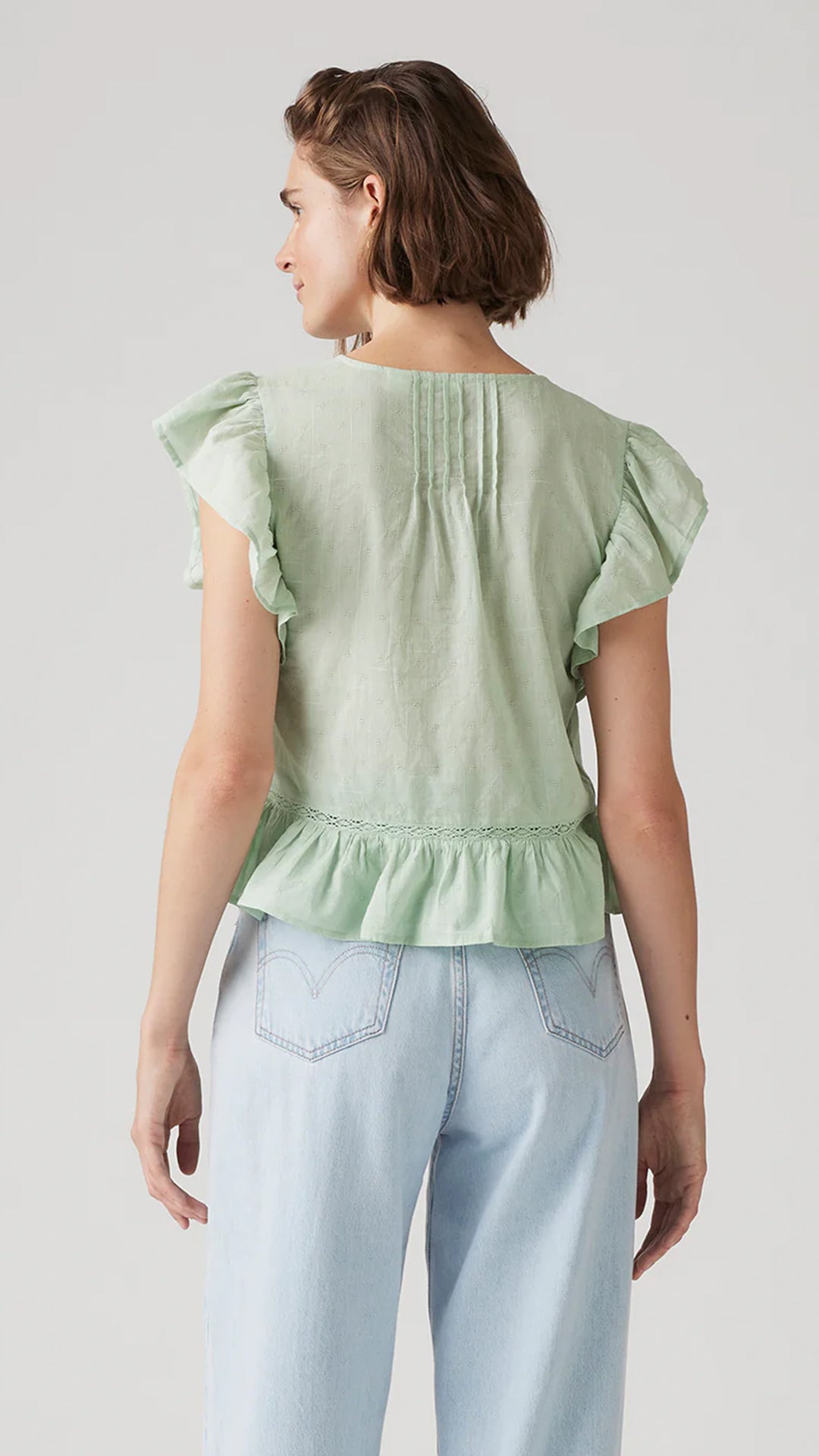 Levi's Women's Solid Green V-Neck