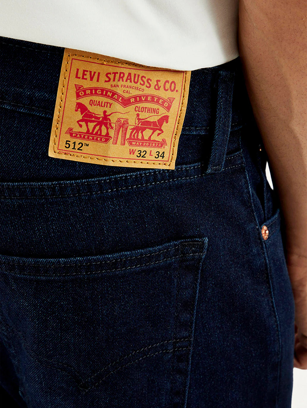 LEVIS Men's 512 Dark Blue Slim Tapered Fit Mid Rise Jeans